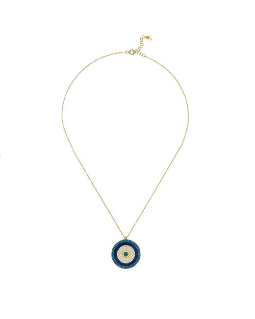 Latelita London Blue Evil Eye Pendant Necklace Large