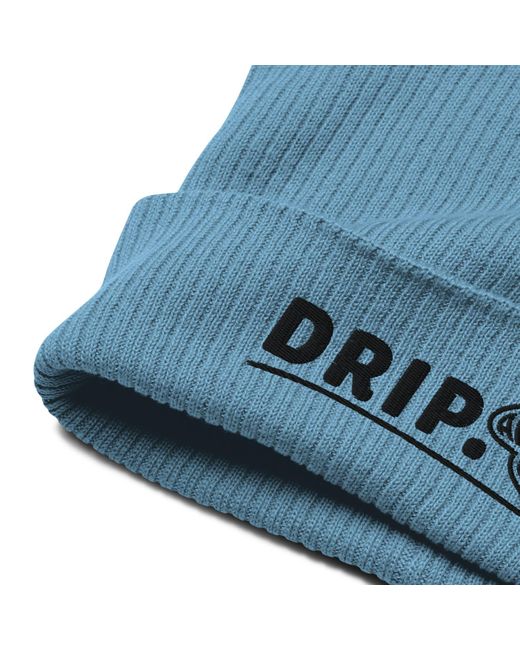 Anchor and Crew Blue Light Drip Gen. Organic Cotton Embroidered Beanie for men