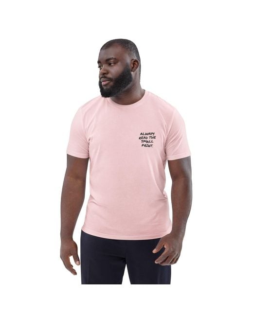 Anchor and Crew Pink Cotton Small Print Annotations Organic Cotton T-Shirt for men
