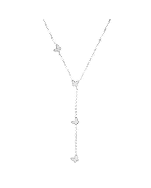Kylie Harper Metallic Sterling Mother Of Pearl Floating Butterfly Y Necklace