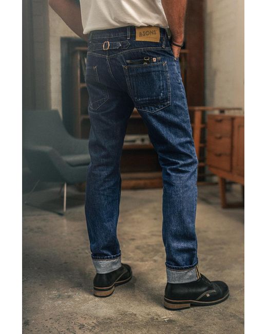 &SONS Trading Co Blue Colton Tapered Fit Jean Dark Wash for men