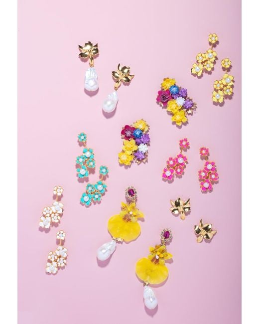 The Pink Reef Yellow The Reef Imperial Orchid Earrings