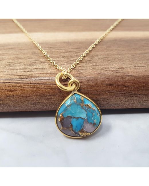 Harfi Blue Vermeil Plated Opal & Gemstone Crystal Necklace