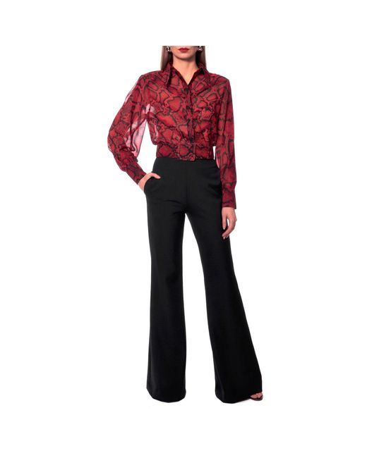 AGGI by HALEWSKI Red Harriet Chilli Pepper Blouse With Animal Pattern