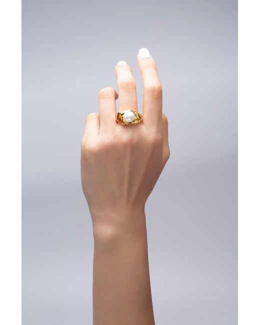 Classicharms Metallic Nora Molten Pearl Ring
