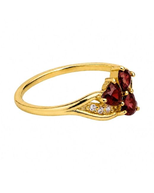 Belinda Jewelz Orange Garnet Triple Heart Cluster Birthstone Ring