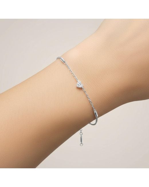 BLOOMTINE | Earth Angel HQ Metallic Mini Heart Sterling Premium Silk Cord Bracelet