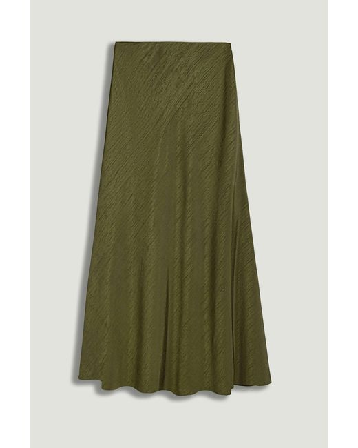 Nocturne Green Neutrals Khaki Flared Midi Skirt