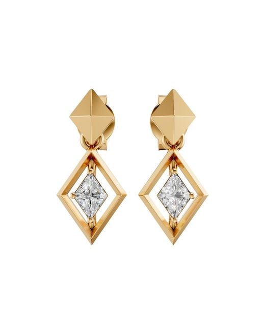 Aya Fine Jewelry Metallic Kite Cut Lab Diamond Geometric Drop Earrings