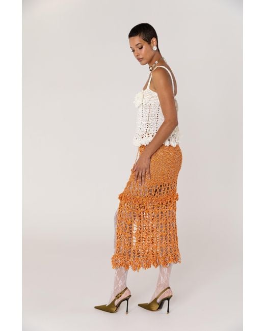 Andreeva Natural Chrysanthemum Handmade Crochet Top