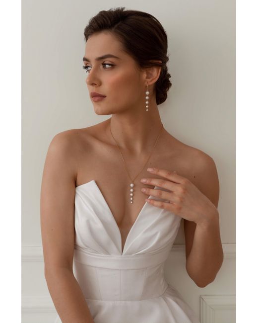 Katy Faye Metallic Catherine Pearl Earrings