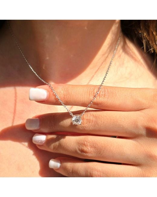 Harfi Metallic Diamond Moissanite Crystal Sterling Necklace