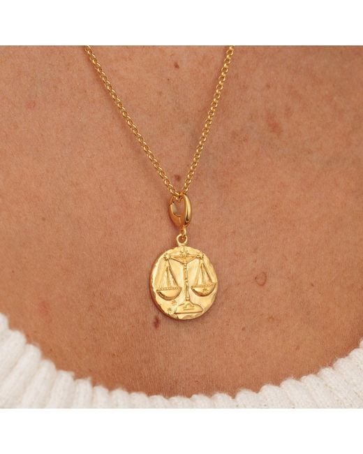 Lily Charmed Metallic Plated Libra Zodiac Charm Necklace