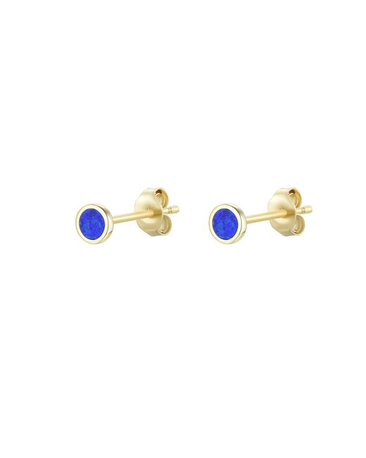 KAMARIA Metallic Mini Round Opal Stud Earrings