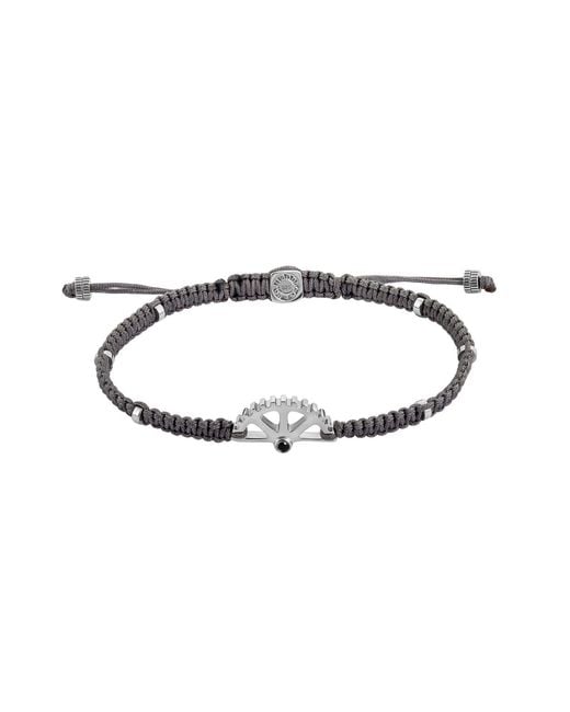 Tateossian Brown Puzzle Gear Macrame Bracelet for men