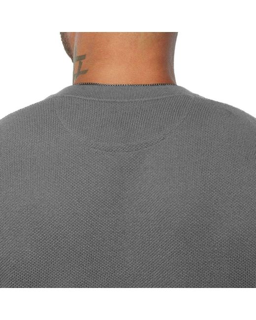 Weston Jon Boucher Gray Ss Mandarin Collar Slim Fit Knit Henley for men