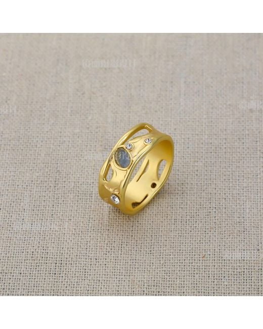 Rare Matters Jewelry Metallic Glass Statement Ring