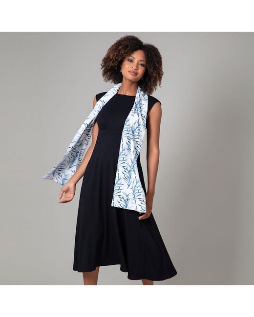 Alie Street London Blue Azra Scarf And Floral Design