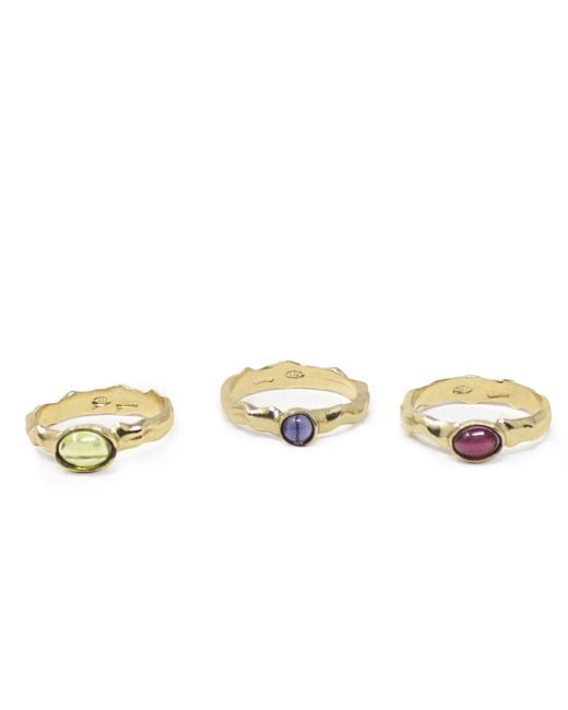 Vintouch Italy Cosmo Set Of Three Multicolor Rings