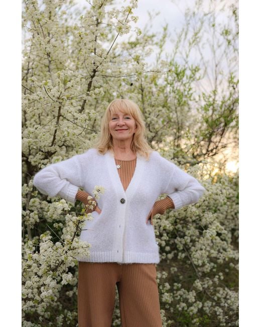 SALANIDA White Melody Mohair Cardigan