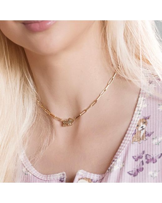 Cloud Haven Metallic Paperclip Chain Logo Necklace