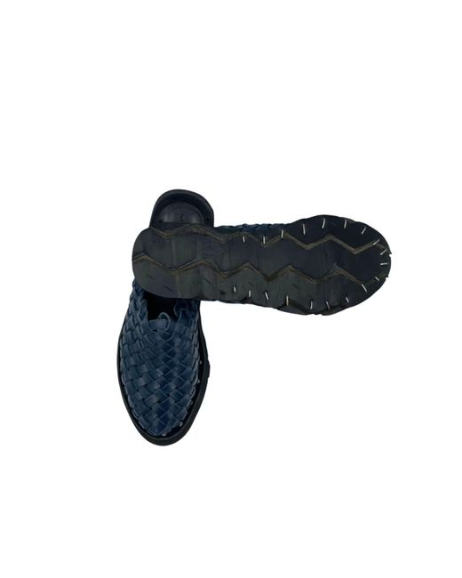 Locklear Blue Locklear Thomas Hand Crafted Woven Leather Mule With Tractor Tire Soles ...