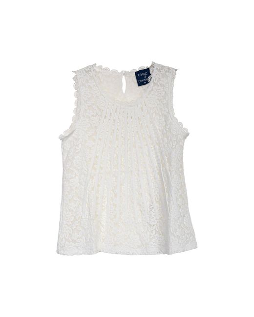 Tantra Spain Sl White Sleeveless Lace Top