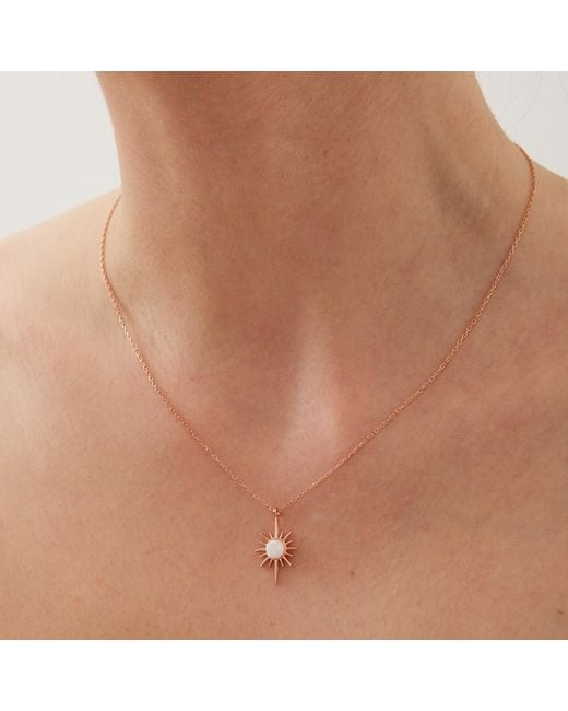 Spero London Metallic Opal Northernstar Sterling Pendant Necklace & Earring Set