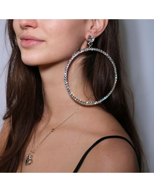 Vicki Sarge Black Neutrals The Jumbo Clear Hoop Earrings