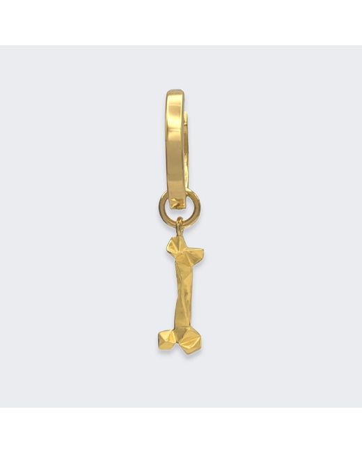 Frenvyrn Metallic Mars 18K Vermeil Dog Bone Huggie Hoop Earring Single for men