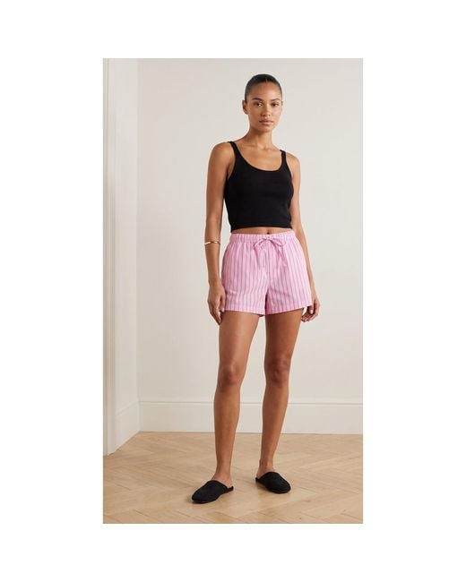 2KStyle Purple Portofino Striped Linen Shorts