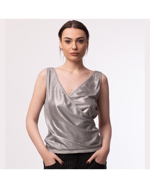 Silvia Serban Gray Reversible Jersey Top