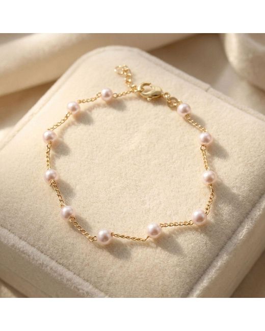 Harfi Metallic 18Ct Vermeil Plated Essential Pearl Bracelet