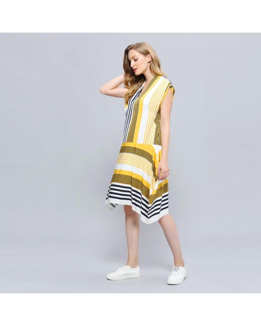 Smart and Joy Metallic Stripe Print Game Dress