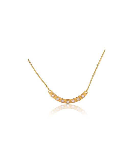 Christina Greene Metallic Pearl Bar Necklace
