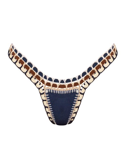 Luxsea Swimwear Blue Cannes Crochet Bikini Bottom