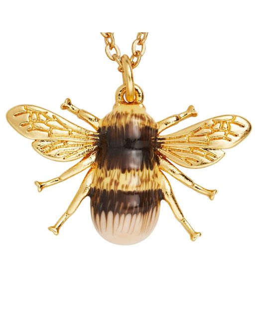 Fable England Metallic Bee Necklace & Stud Earrings Set