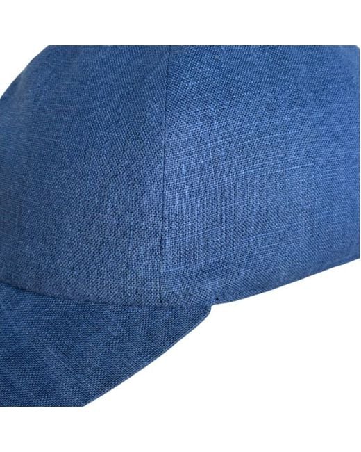 Cachemio Blue Minimalist Linen Baseball Cap for men