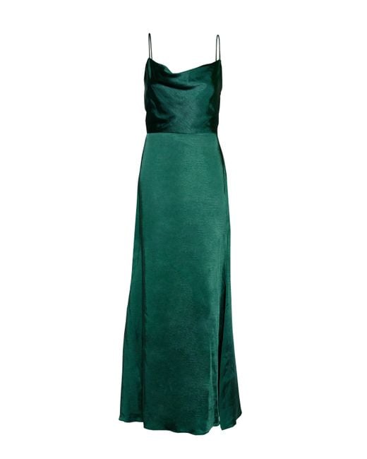 True Decadence Emerald Green Satin Satin Cowl Neck Slip Dress - Lyst