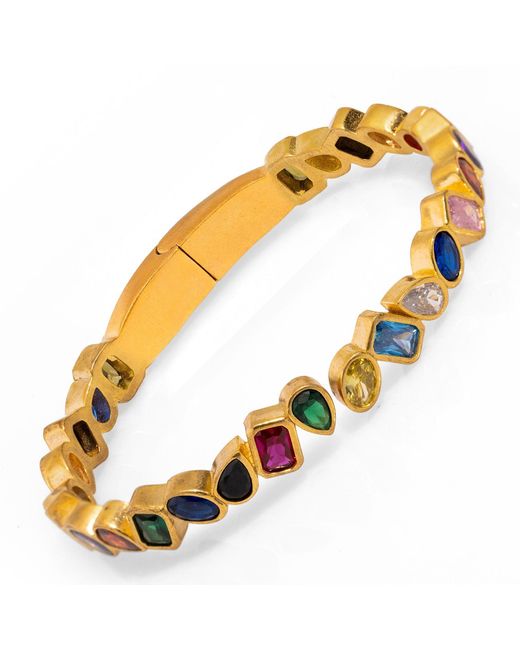 Ebru Jewelry Metallic Multi Gemstone & Majestic Bangle Bracelet