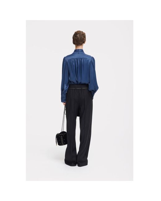 Julia Allert Black Tie-Waist Straight-Leg Trousers –