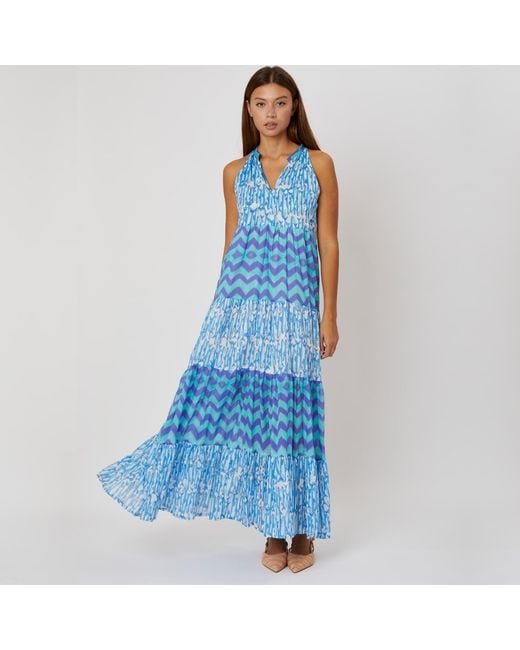 Casa Atelier by Ferdinando Fusco Blue Poseidon Sleeveless Dress