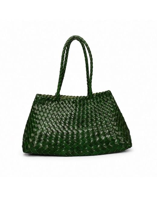 Rimini Green Hand Woven Shoulder Bag 'Donna'