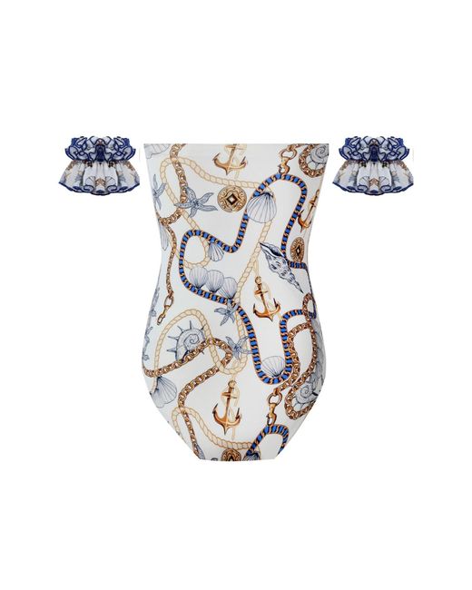 Nur Karaata Blue Marigold Tropezienne Swimsuit
