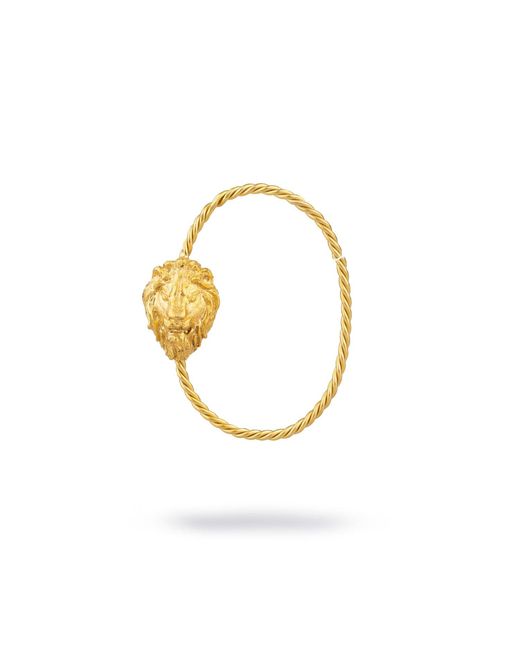 Ebru Jewelry Metallic Majestic Lion Vermeil Unique Ear Cuff