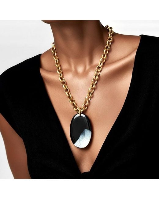 Persia Dona Jewelry Metallic Magical Agate Necklace