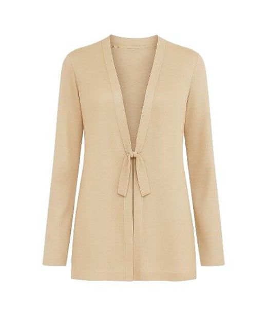 Conquista Natural Neutrals Open Front Linen Cardigan