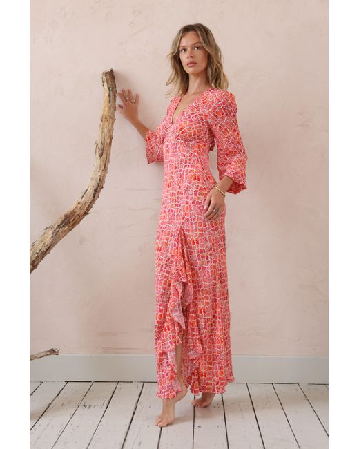 Sophia Alexia Red Marble Mosaic Portofino Dress