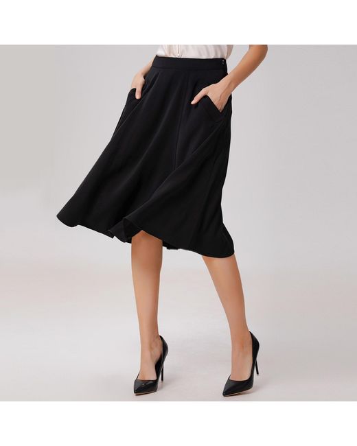 Smart and Joy Black Sleek Flared Skirt