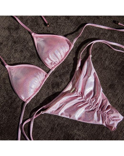 Enez Swim Pink Nova Scrunch Bikini Bottoms